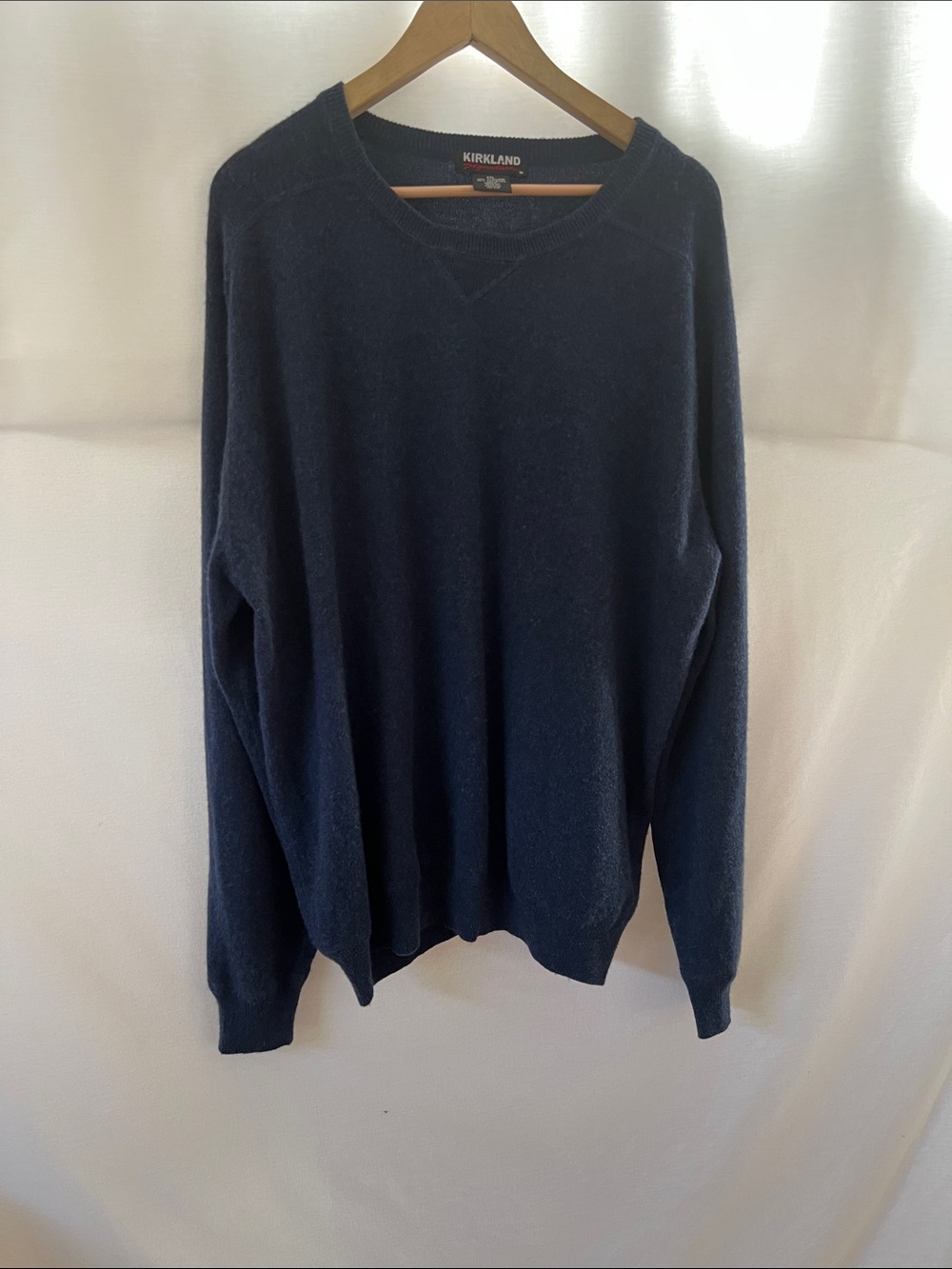 Kirkland Signature 100% Cashmere Dark Blue Crewneck Sweater